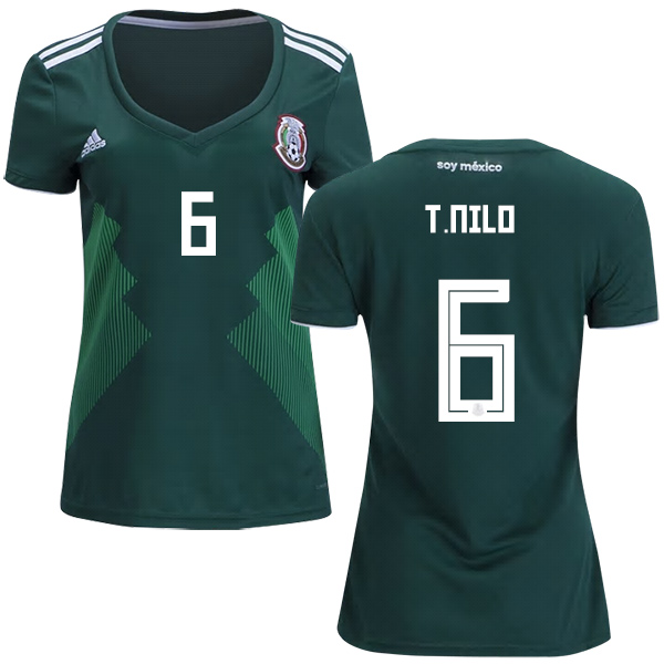 Women's Mexico #6 T.Nilo Home Soccer Country Jersey - Click Image to Close